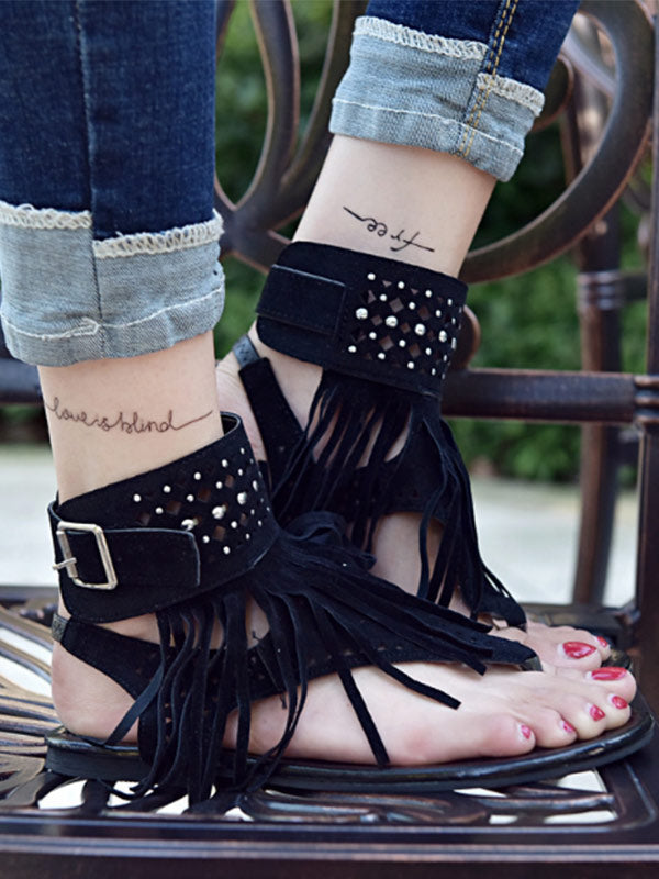 Calcetines vintage de mujer con sandalias