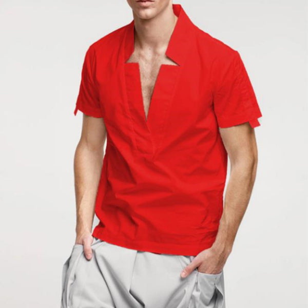 Camiseta suelta de hombre con cuello