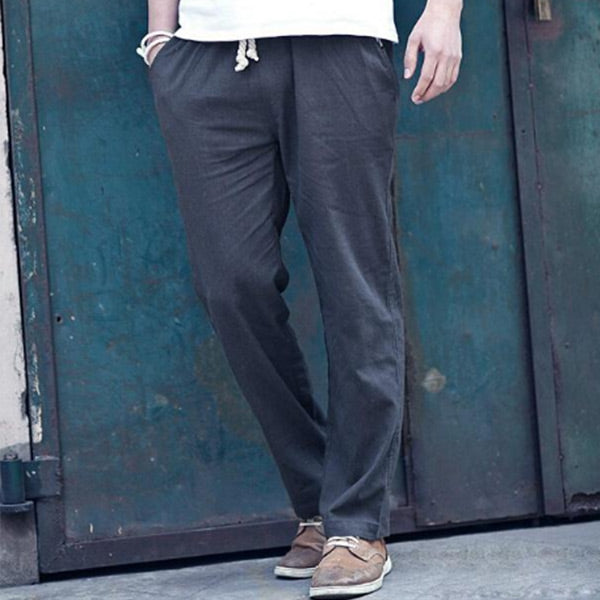 Pantalones de hombre transpirables de algodón y lino