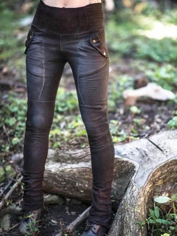 Moteriški derliaus vientisos spalvos elastiniai antblauzdžiai