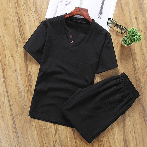 Shorts de hombre de algodón retro y lino.