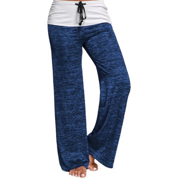 Pantalones casuales de yoga de pierna ancha que combinan con el color
