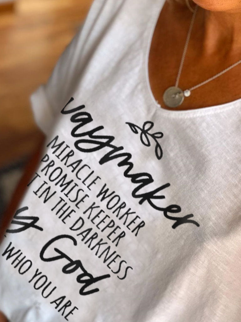 Camiseta holgada con estampado de fe Songtexte para mujer, fabricante de zapatos