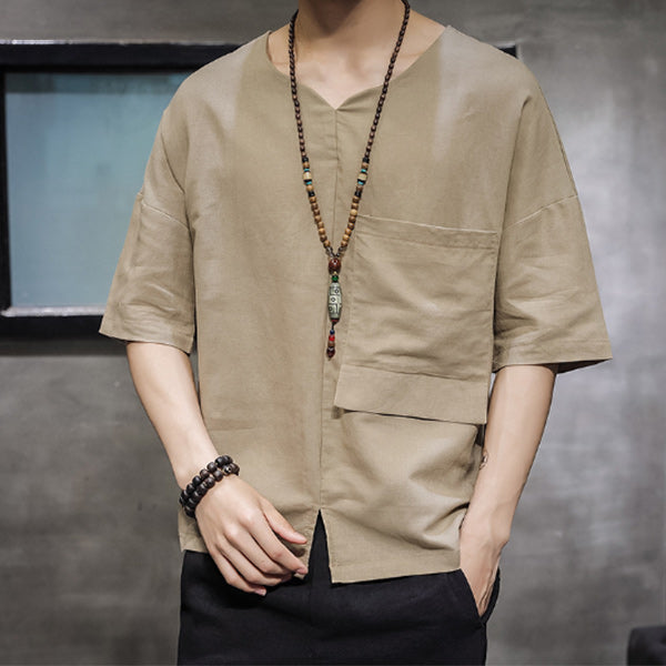 Camisa de lino estilo chino