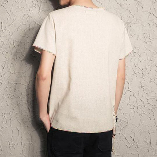 Retro-Schnür-T-Shirt für Herren