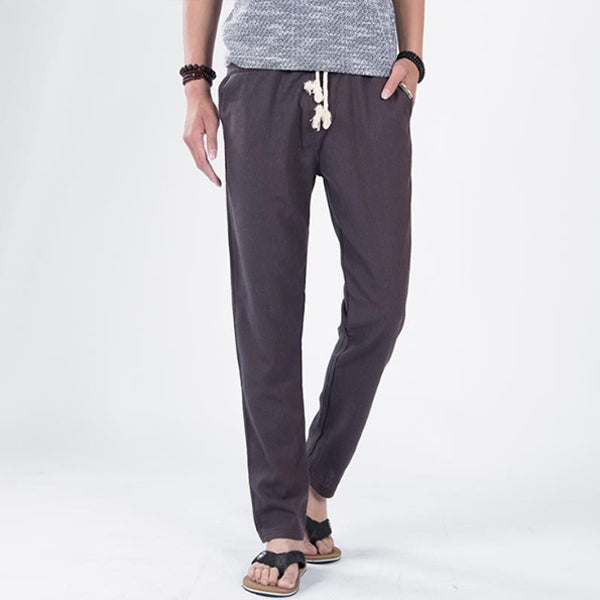 Calzoncillos de algodón y lino rectos para hombres