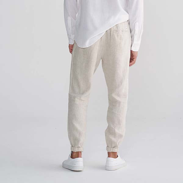 Pantalones de lino cónicos para hombres