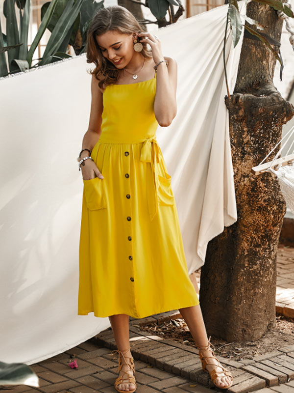 Vestido sin tirantes para mujer con corbata