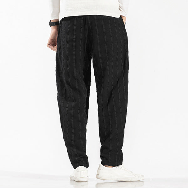 Pantalones de lino a rayas para hombre