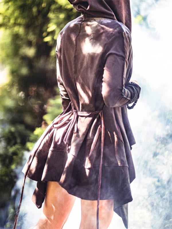 Abrigo con capucha irregular Diablo Cosplay para mujer