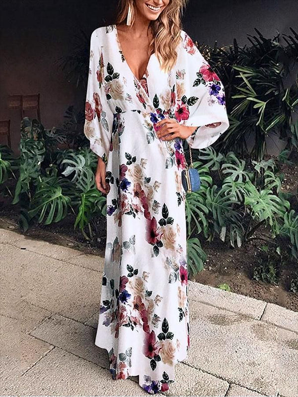 Boho Blumendruck Maxikleid