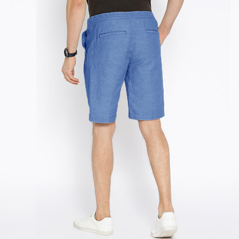 Herren Straight Summer Cool Atmungsaktive, weiche, bequeme Shorts aus Baumwoll-Leinen mit Kordelzug