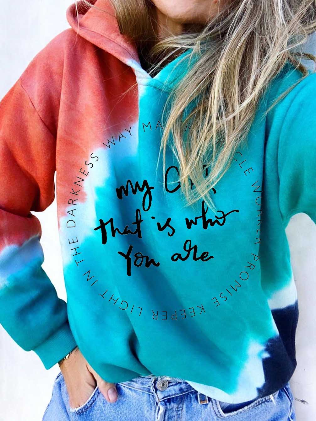 Frauen Way Maker Miracle Worker versprechen Keeper Light In The Darkness Mein Gott, der du bist Tie-Dye Sweatshirt