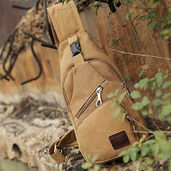 Bolso de hombro multifuncional retro de lona para hombre