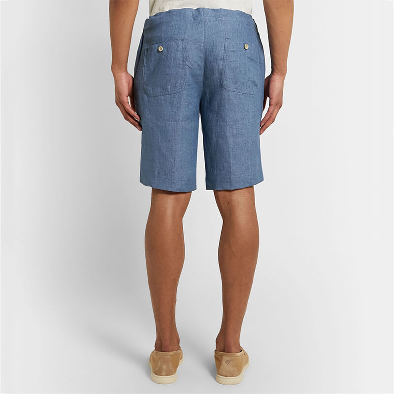 Cordones ultra suaves y cómodos de verano para hombres con cremallera, shorts de lino ecológicos