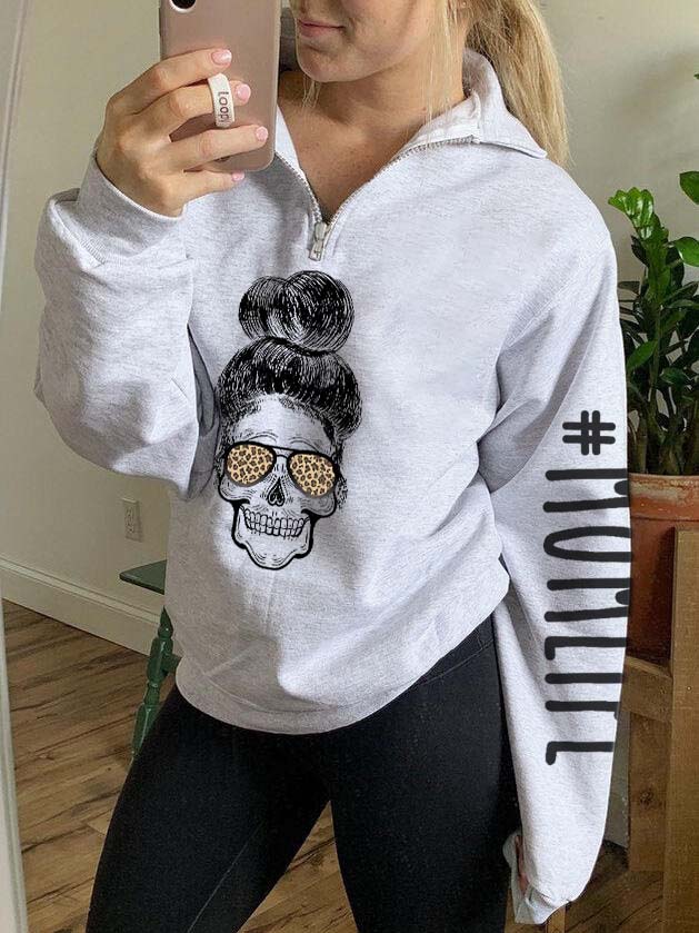 Frauen Mom Life Zip Sweatshirt