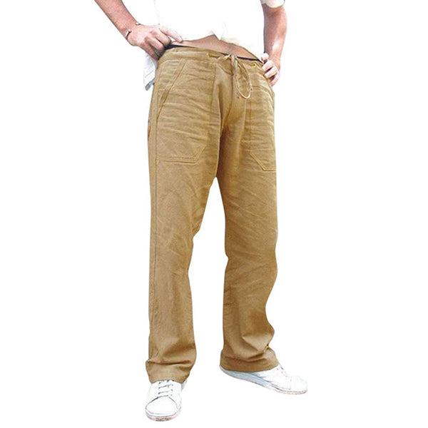 Pantalones sueltos de lino para hombres