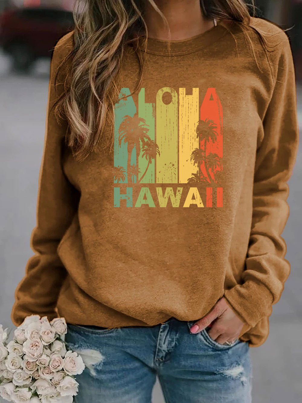 Rundhalsausschnitt Regelmäßiges Zuschneiden Cartoon konventioneller Druck Leicht dehnbar Daily Holiday Polyester Cotton Spring1 Herbst Winter Casual