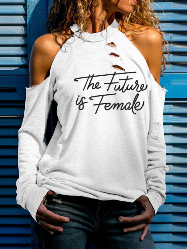 Mujeres El futuro es una mujer libre sin hombros.