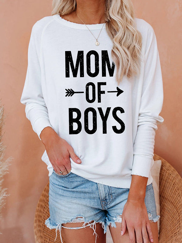 Madre de joven francés terry mezcla de algodón suéter