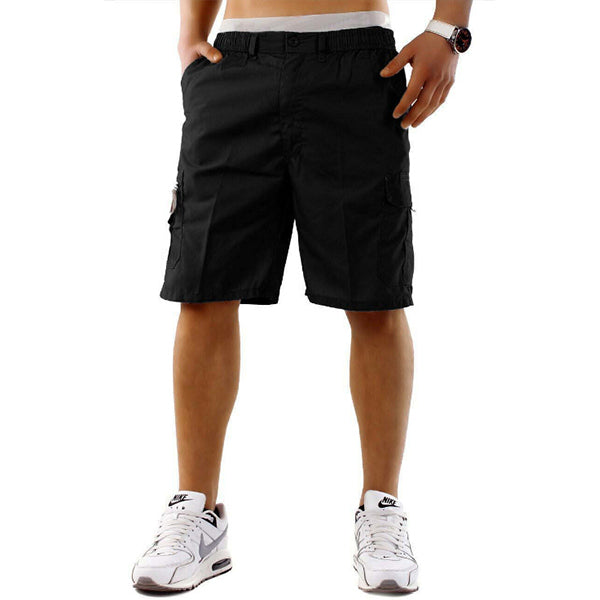 Shorts rectos de exterior con varios bolsillos para hombre