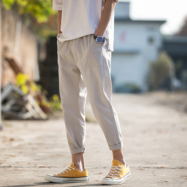 Pantalones casuales de lino para hombre