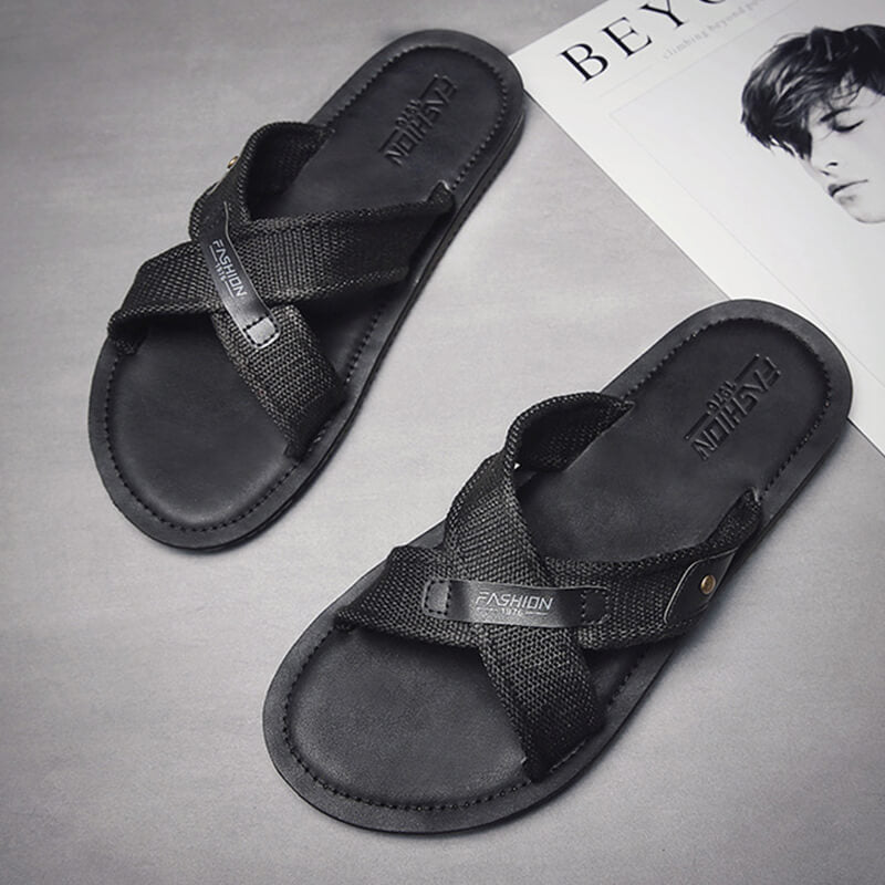Herren Vintage Casual Summer Beach Flache atmungsaktive bequeme Sandalen Hausschuhe