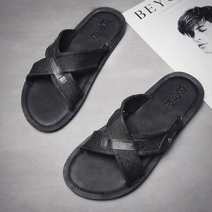 Herren Vintage Casual Summer Beach Flache atmungsaktive bequeme Sandalen Hausschuhe