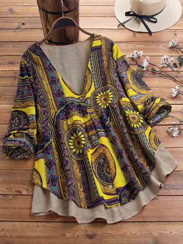 Camisa de mujer de manga larga con estampado.