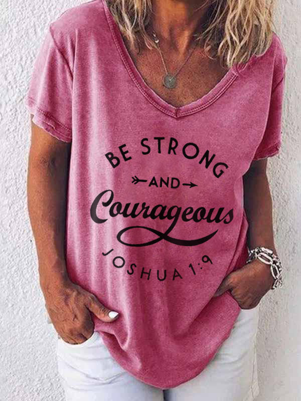 Las mujeres son fuertes y audaces Joshua 1: 9 T-shirt