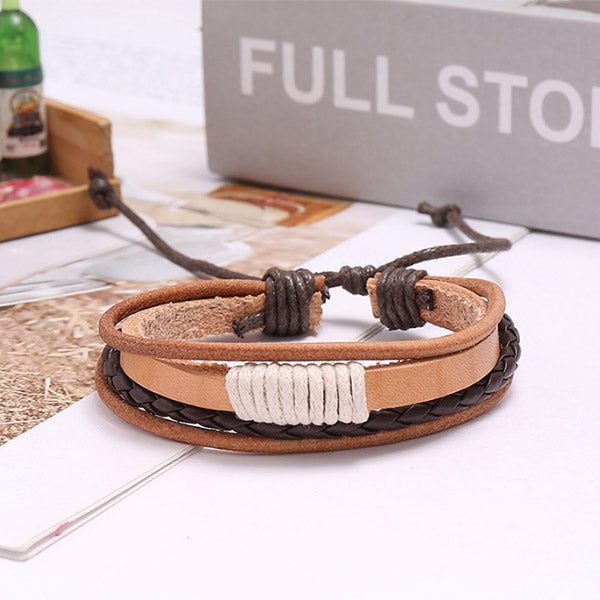 Rankų darbo odos apyrankė vyrams