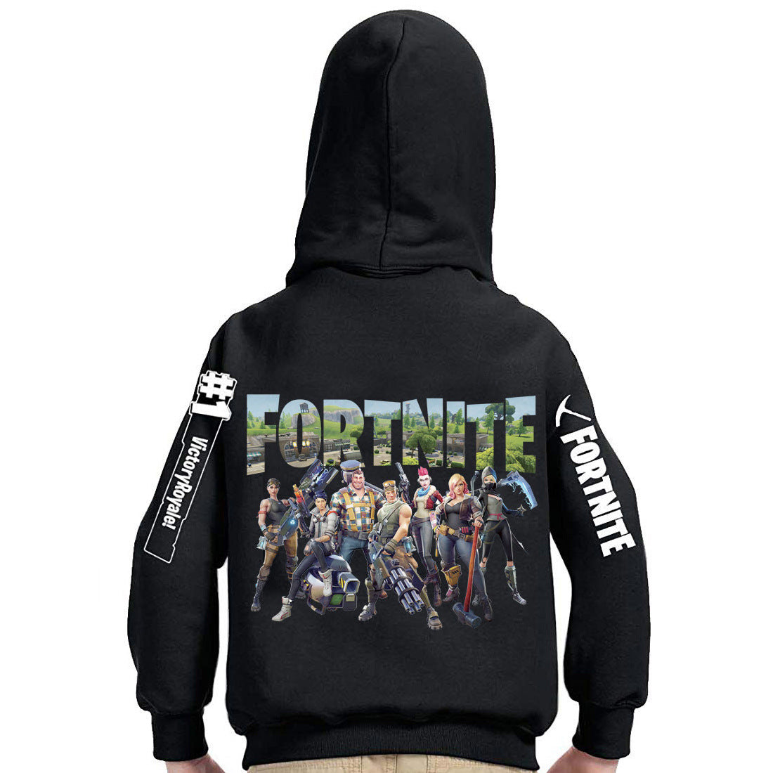 Fortnite Print Long Sleeve Zipper Sweater for Kids
