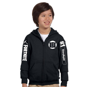 Fortnite Print Long Sleeve Zipper Sweater for Kids