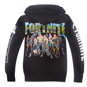 Fortnite Print Long Sleeve Zipper Sweater for Kids