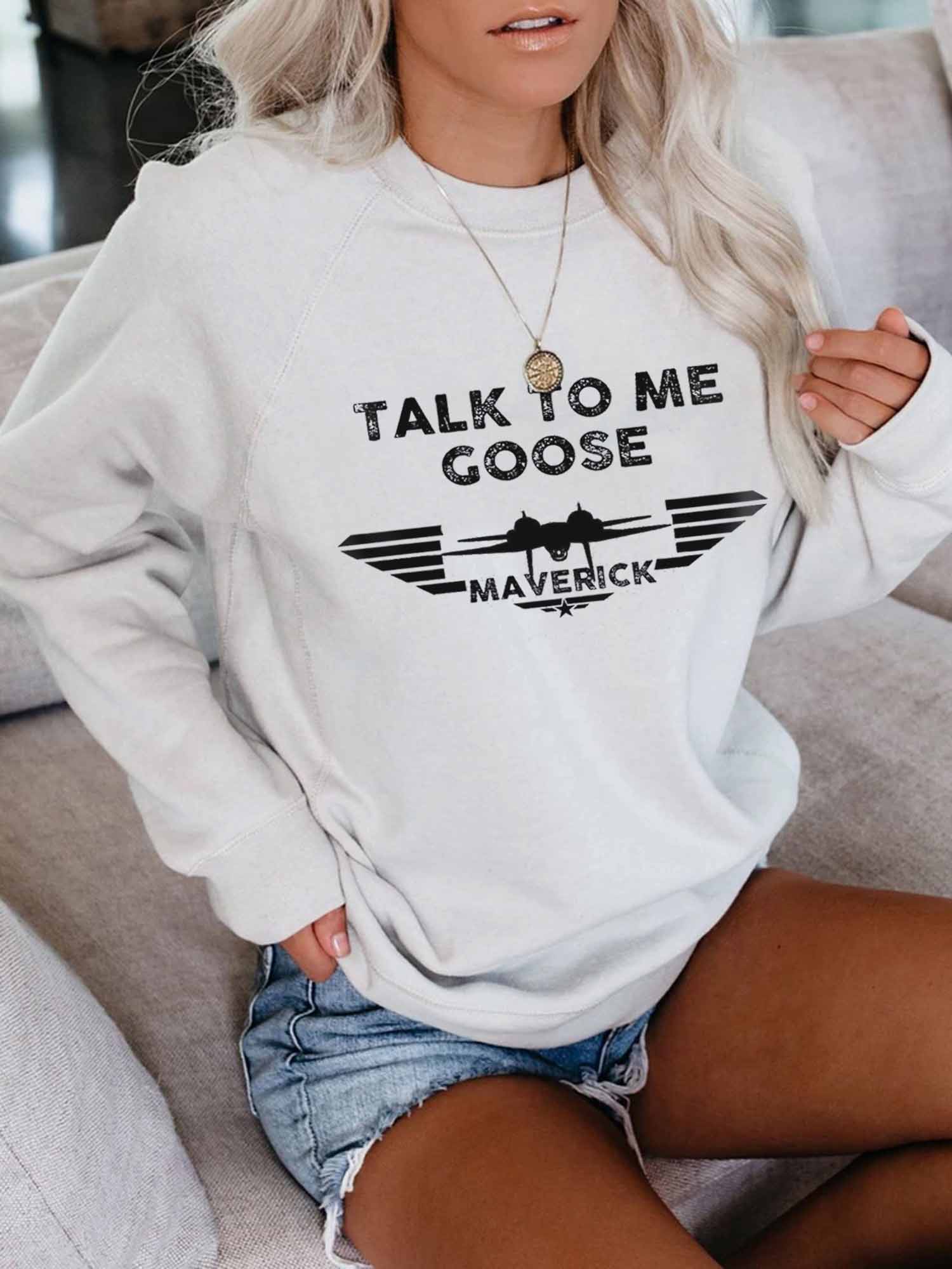 Háblame Sudadera informal estampada Goose Maverick