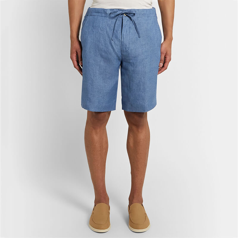 Cordones ultra suaves y cómodos de verano para hombres con cremallera, shorts de lino ecológicos