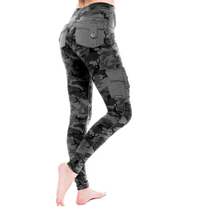 Frauen einfarbige Tasche Tarnhose Yoga