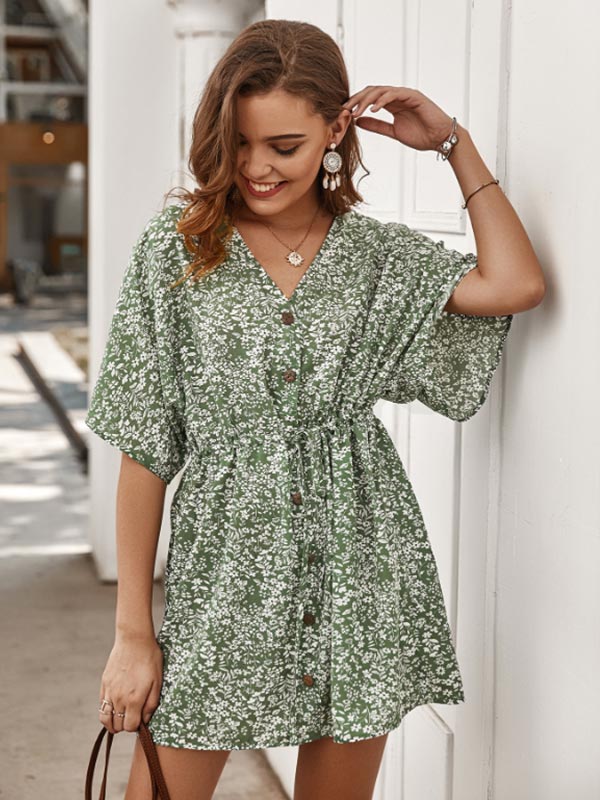 Mini vestido de mujer con estampado floral