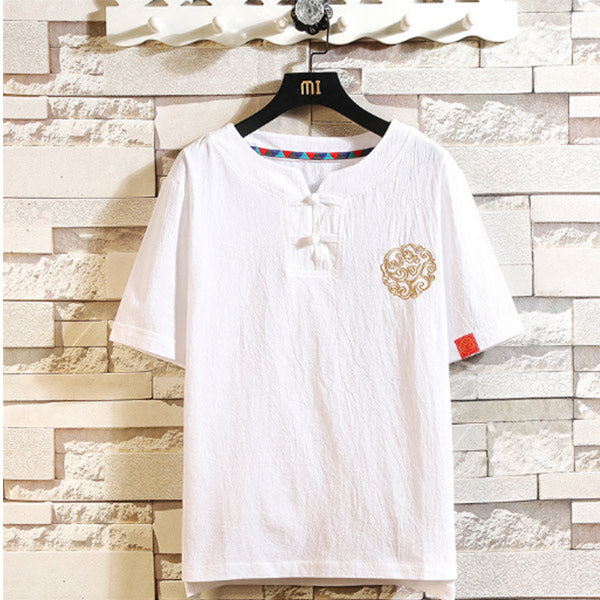 Leinen-T-Shirt der Männer im chinesischen Stil