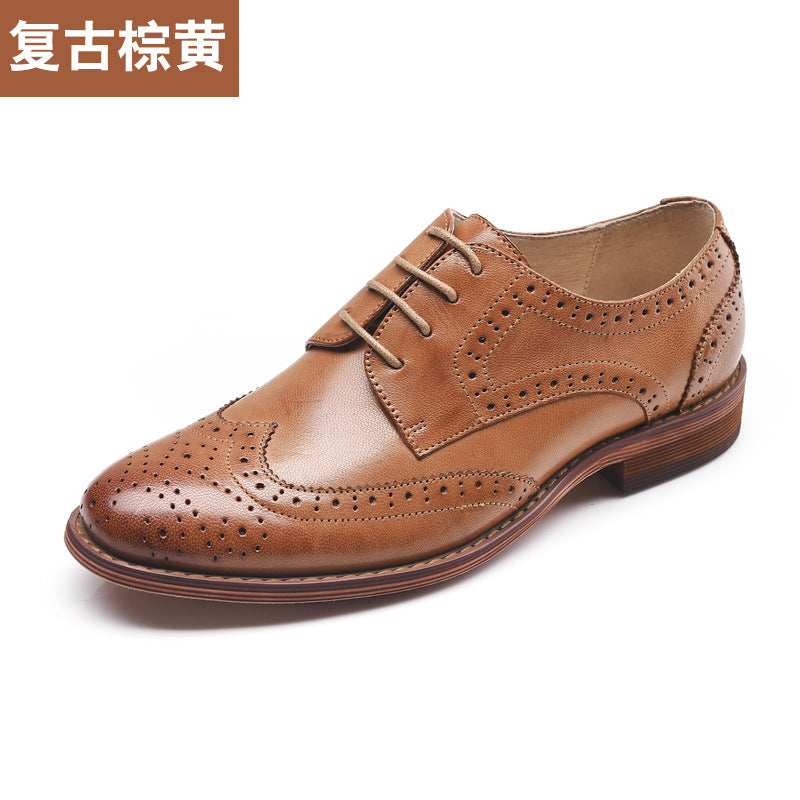 Zapatos brogue de cuero marrón / negro