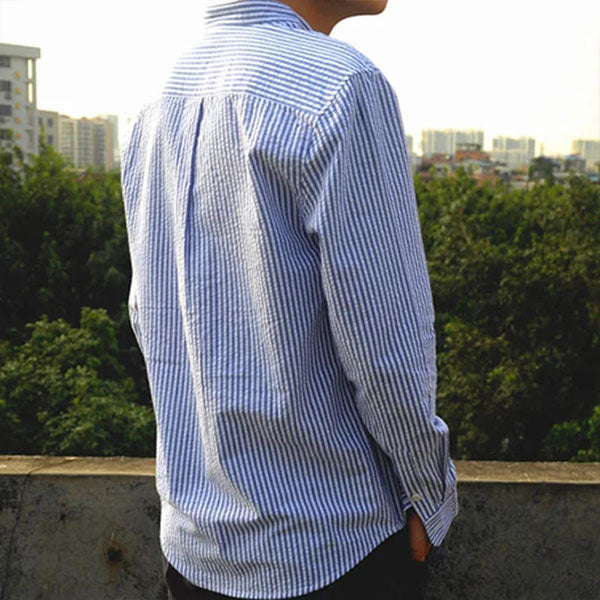 Loose Casual Striped Breathable Shirt für Herren