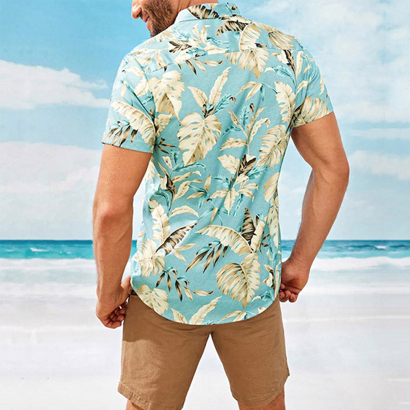 Vyriški vasaros atostogos iš hawaii mados marškinėliai trumpomis rankovėmis