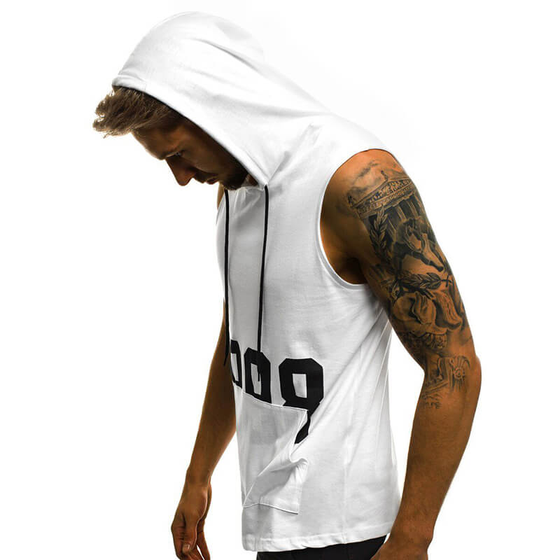 Hombre, cómodo, delgado, 1998 Mezcla de algodón sin mangas estampada