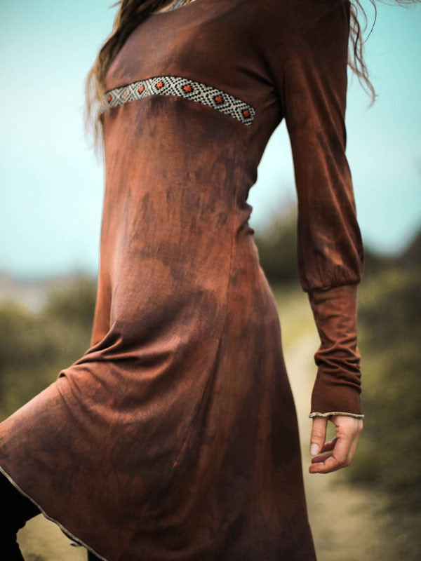 Vestido de mujer de manga larga, fértil.