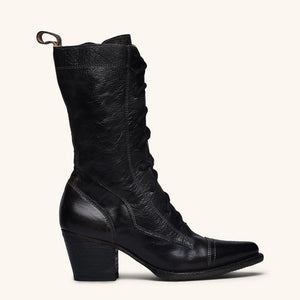 Frauen Chunky High-Heel-Stiefel mit mittlerer Wade