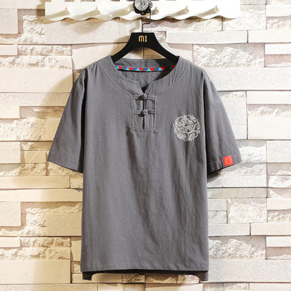 Leinen-T-Shirt der Männer im chinesischen Stil