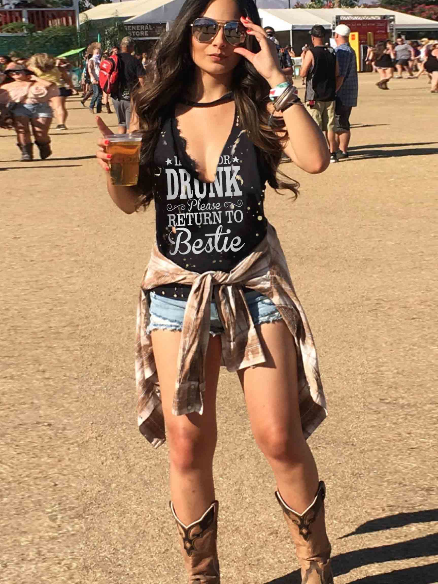 Si se pierde o se emborracha, regrese a la parte superior con estampado Tie-Dye de Bestie Print