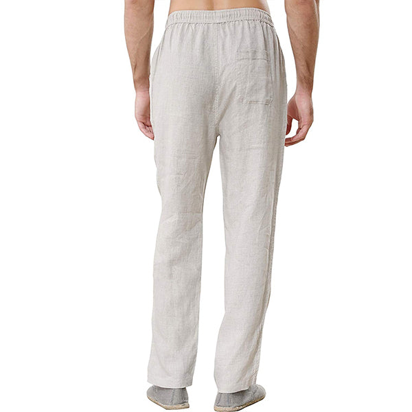 Pantalones de ocio ajustados de lino ecológico