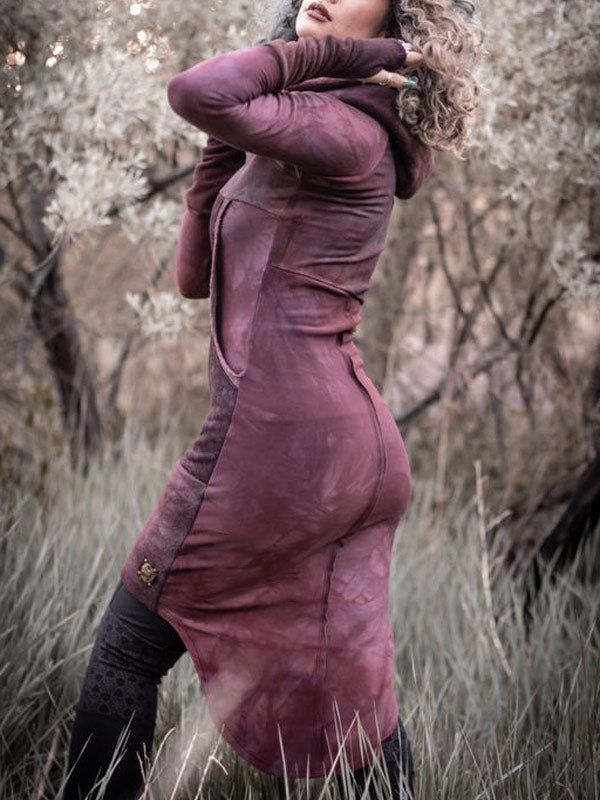 Damen Vintage Print Panel Kapuzenoberteil