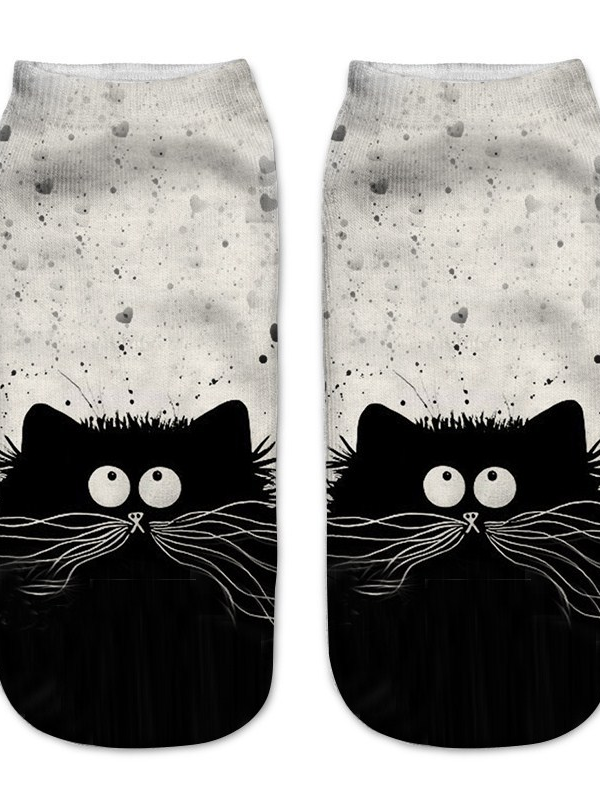 3D cute cat print socks